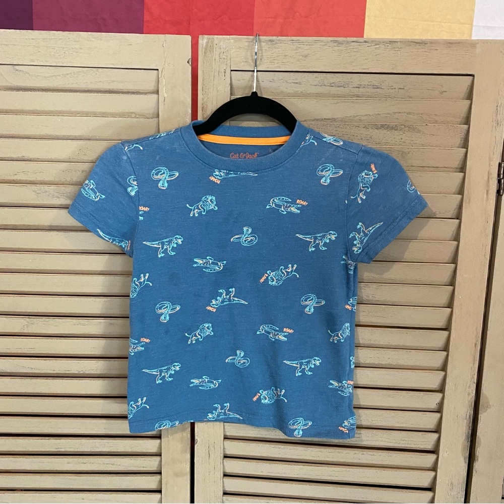 Cat & Jack Boys XS (4/5) Trex, Cobra, Lion, Crocodile short sleeve t shirt